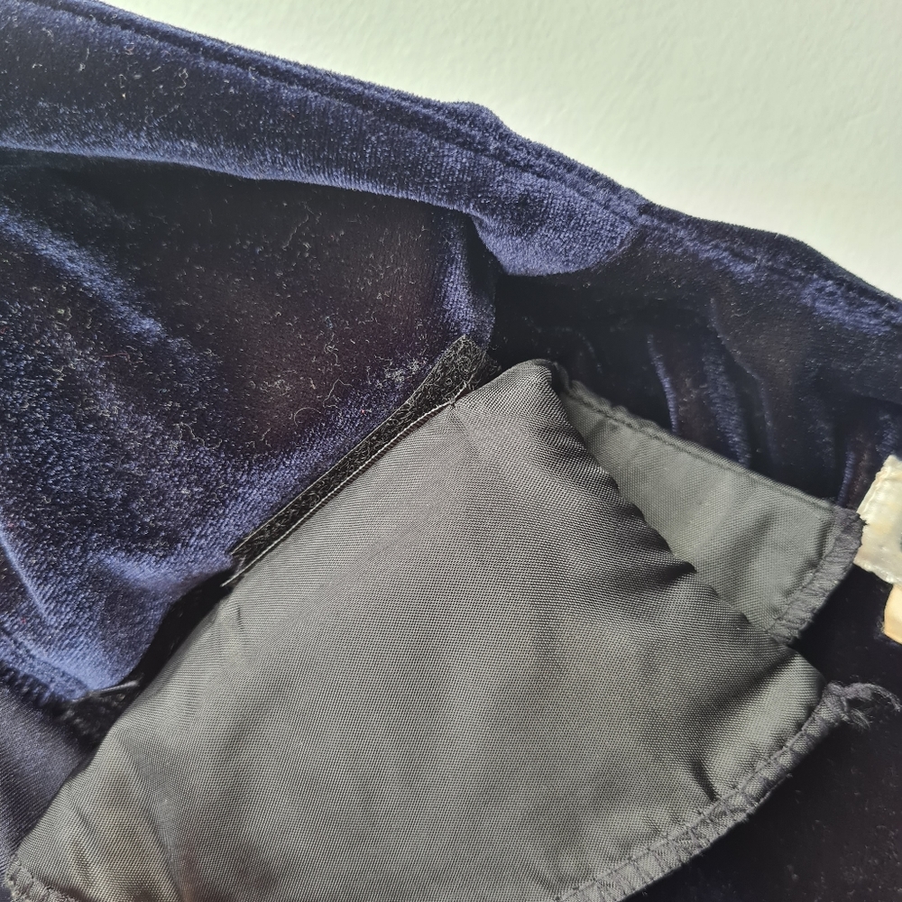 VINTAGE Guava Size 8 Navy Blue Velvet Stretch Jacket Blazer - Picture 8 of 10